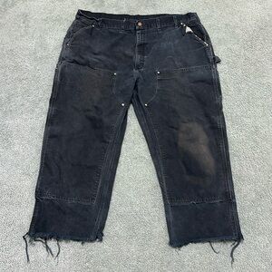 Vintage Carhartt Thrashed Faded Cutoff Double Knee Pants USA Made